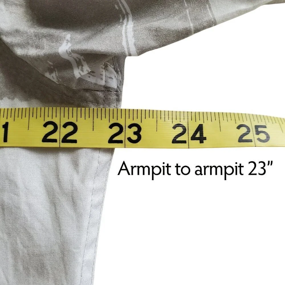 ALFANI All Cotton Painted Blocks Regular-Fit Stretch Printed Button-Down Shirt M - Picture 9 of 13